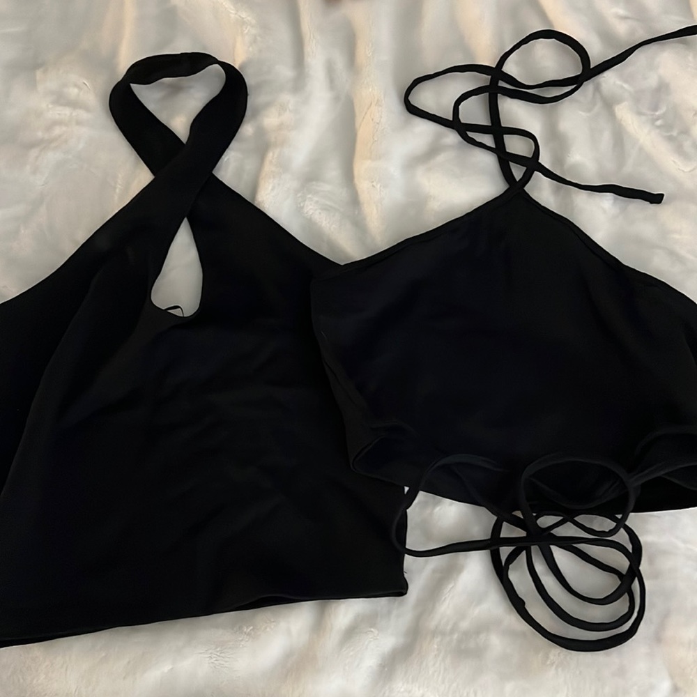 A&F Black Crop Top set